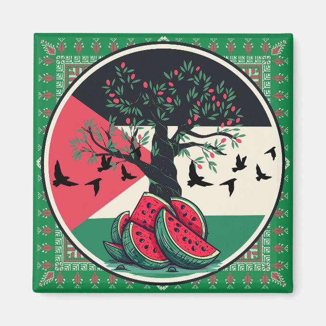 palestinska kulturer | palestinska vattenmeloner,  magnet (Framsidan)