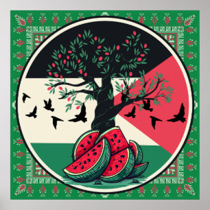 palestinska kulturer   palestinska vattenmeloner,  poster