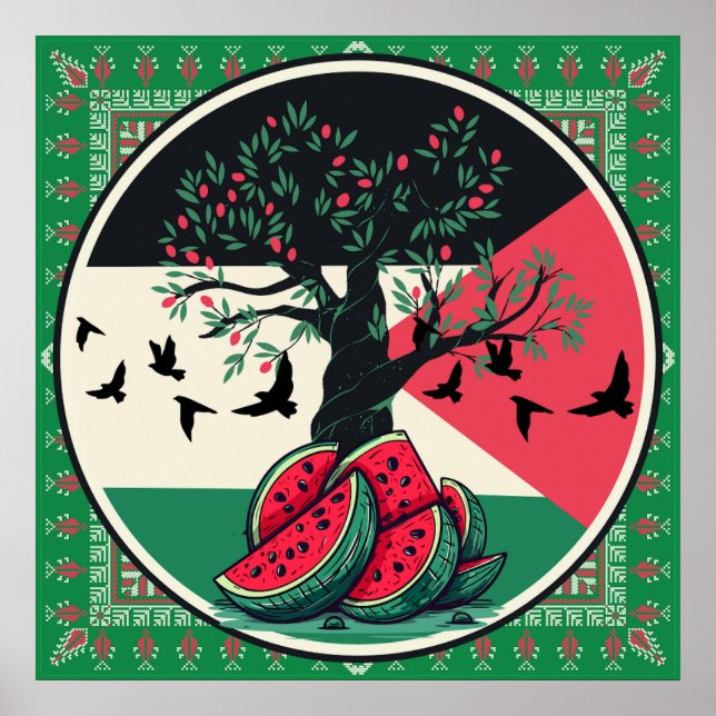 palestinska kulturer | palestinska vattenmeloner,  poster (Framsidan)