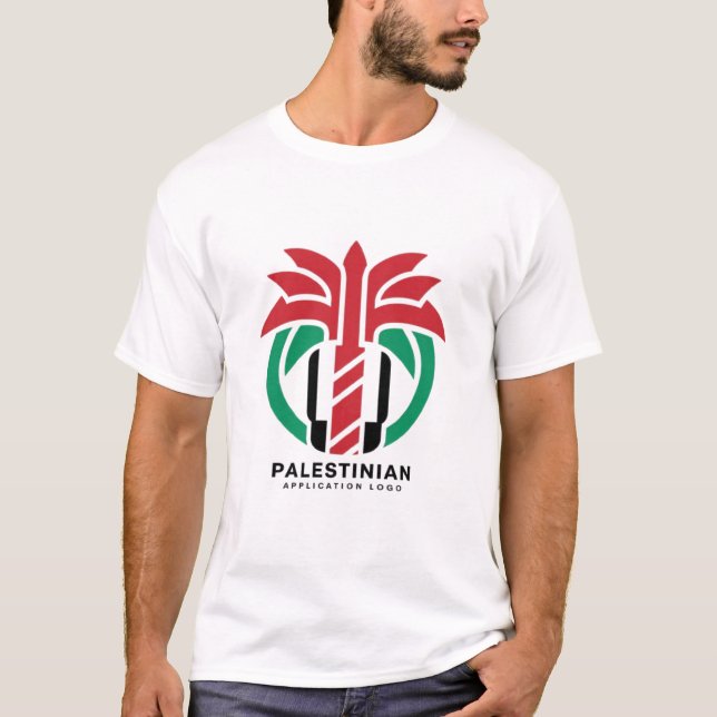 Palestinska Logotypen Design (Palestina) T Shirt (Framsida)