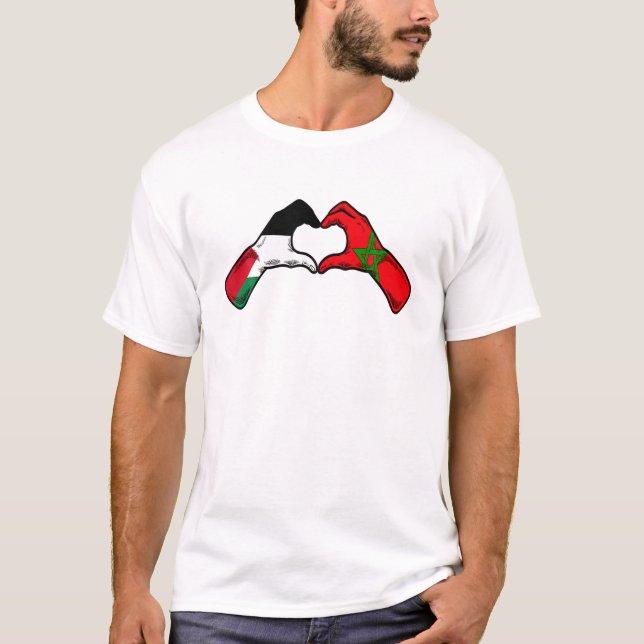 Palestinska marockanska Flagga - palestinska maroc T Shirt (Framsida)