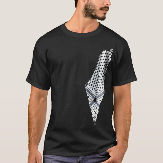 Palestinska motståndsfriheten Palestina Karta T Shirt (Framsida)