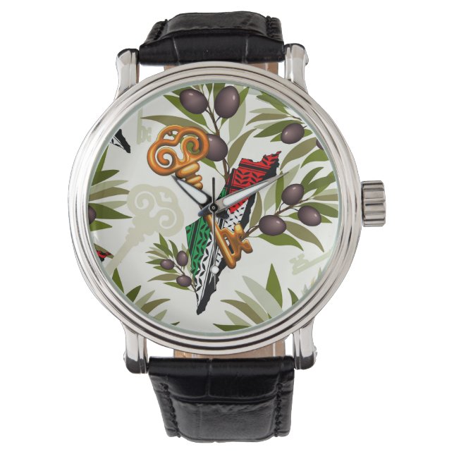 Palestinska Nyckel-symbolen för Högerna för återvä Armbandsur (Framsida)