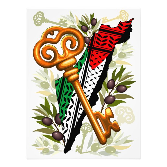 Palestinska Nyckel-symbolen för Högerna för återvä Fototryck (Framsidan)