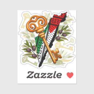 Palestinska Nyckel-symbolen för Högerna för återvä Klistermärken