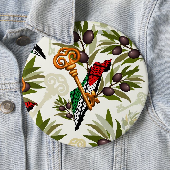 Palestinska Nyckel-symbolen för Högerna för återvä Knapp (In Situ)