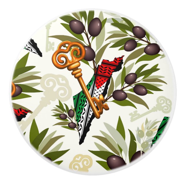 Palestinska Nyckel-symbolen för Högerna för återvä Knopp (Framsidan)