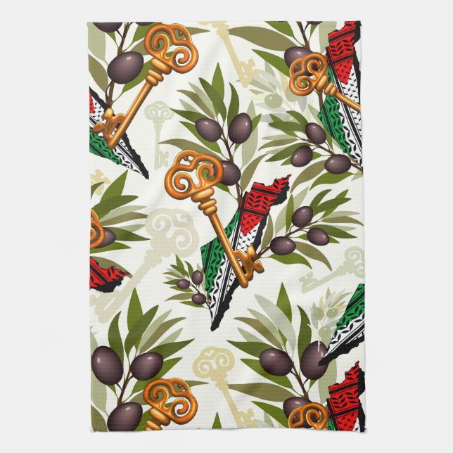 Palestinska Nyckel-symbolen för Högerna för återvä Kökshandduk (Vertikal)