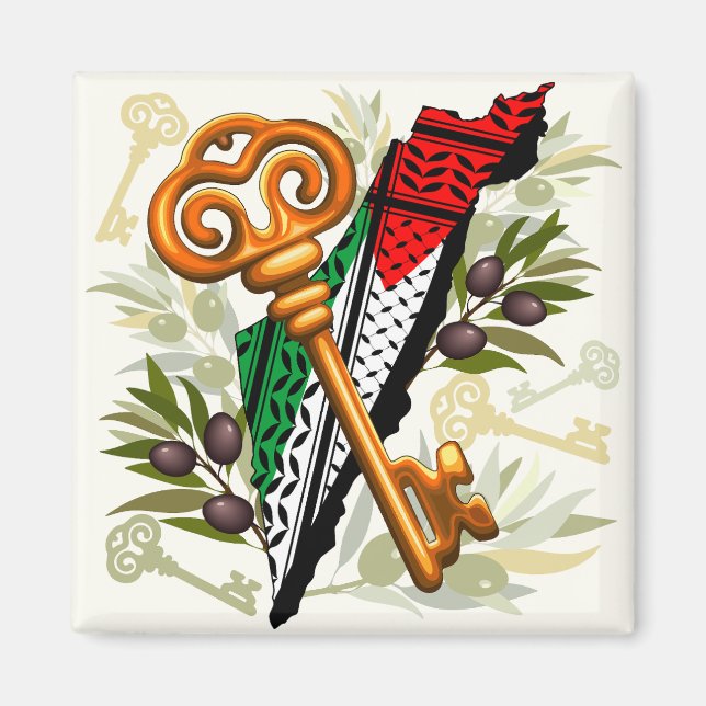 Palestinska Nyckel-symbolen för Högerna för återvä Magnet (Framsidan)