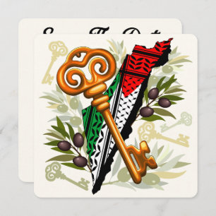 Palestinska Nyckel-symbolen för Högerna för återvä Spara Datumet