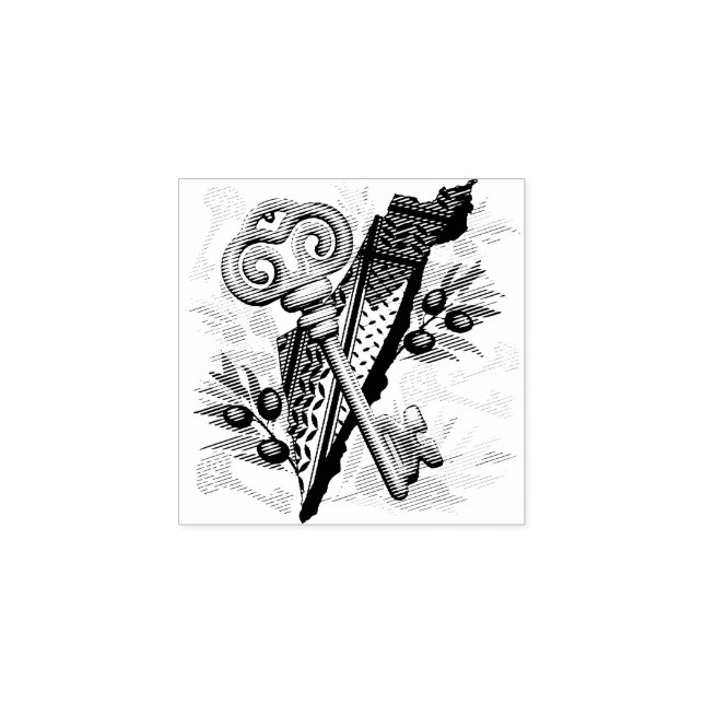 Palestinska Nyckel-symbolen för Högerna för återvä Stämpel (Tryck)