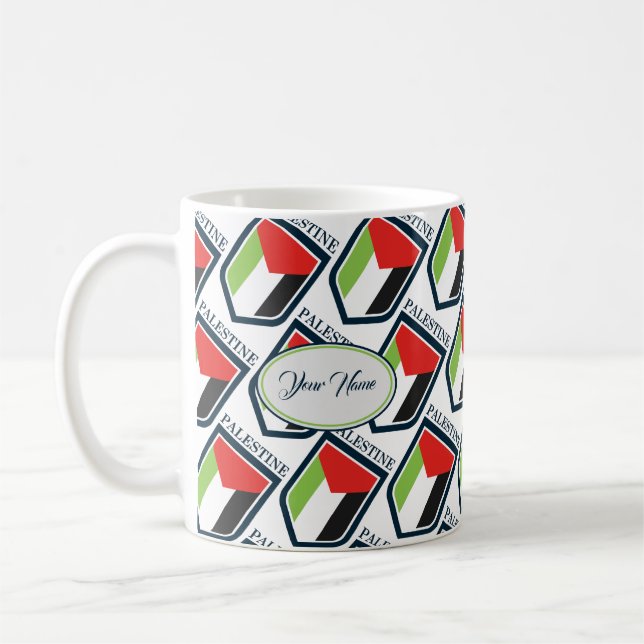 Palestinska och palestinska flagga kaffemugg (Vänster)
