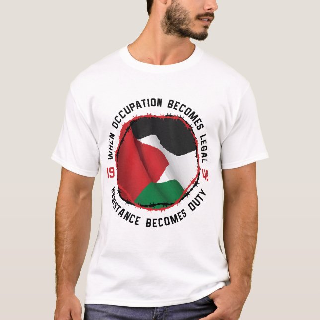 Palestinska ockupationsmotståndet mot Flagga Mänsk T Shirt (Framsida)