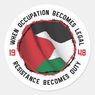 Palestinska ockupationsmotståndet Palestinska Flag Runt Klistermärke