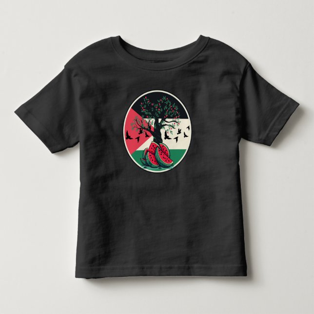 Palestinska olivodlingen i den inre vattenmelonoli t shirt (Framsida)