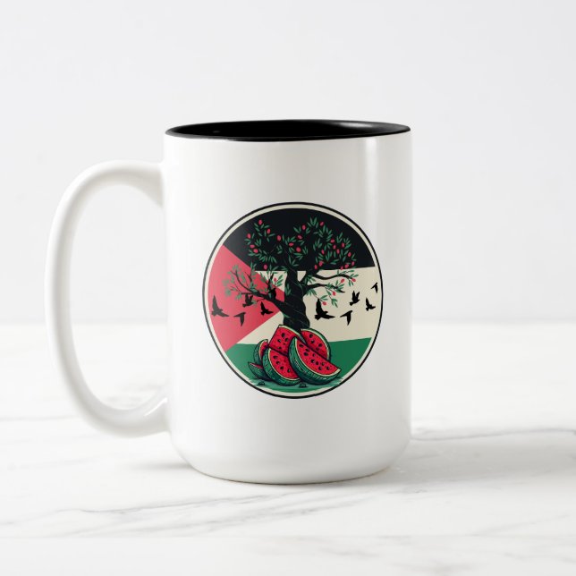 Palestinska olivodlingen i den inre vattenmelonoli Två-Tonad mugg (Vänster)