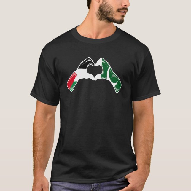 Palestinska pakistanska Flagga Palestina T Shirt (Framsida)