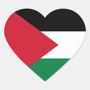 Palestinska/palestinska hjärtans Flagga Hjärtformat Klistermärke