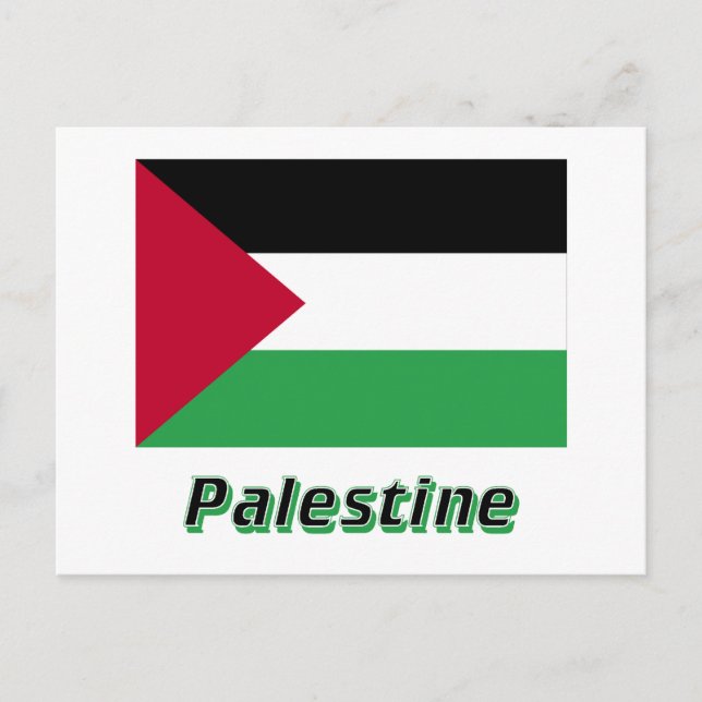 Palestinska rörelsen Flagga med Namn Vykort (Framsida)