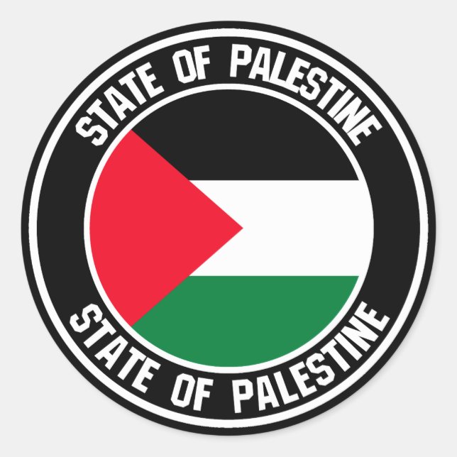 Palestinska rundans emblem runt klistermärke (Framsida)