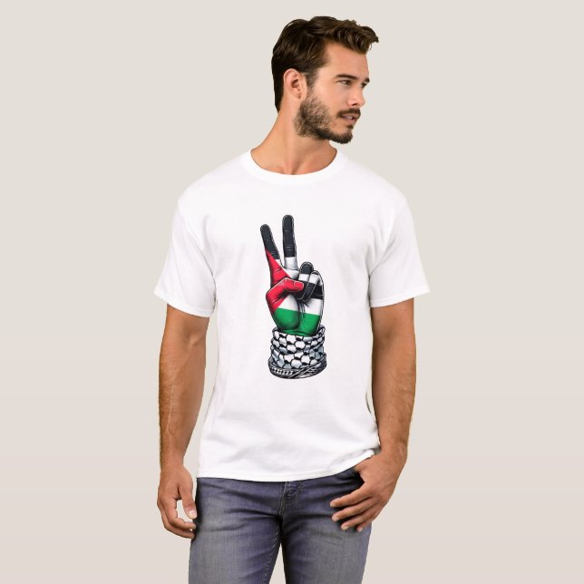 palestinska segrarhanden t shirt (Hel framsida)