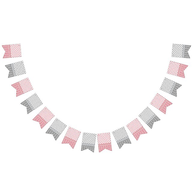 Palestinska svarta och röda Keffiyeh Vimplar (Alla)