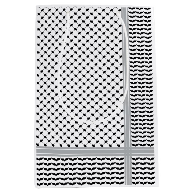 Palestinska svarta & vita Keffiyeh (Framsidan)