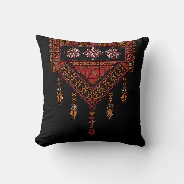 Palestinska tatreez Embroidery | palestinska konst Kudde (Framsida)