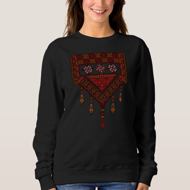 Palestinska tatreez Embroidery | palestinska konst T Shirt (Framsida)