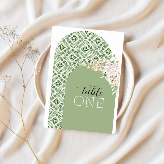 Palestinska Tatreez-valv i grönt Bordsnummer (Skapare uppladdad)