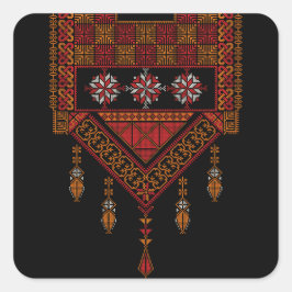 Palestinska teréer Embroidery Art Fyrkantigt Klistermärke