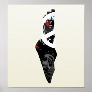 Palestinska Trendigets Fredstecken med Palestina k Poster