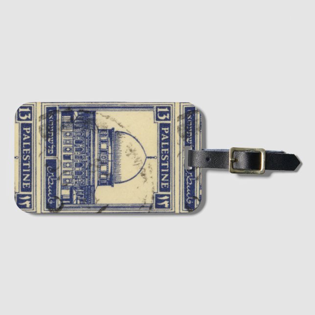 palestinska urgamla frimärke 1920_ palestinska fol bagagebricka (Framsida horisontal)