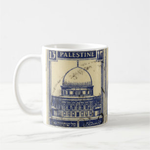 palestinska urgamla frimärke 1920_ palestinska fol kaffemugg