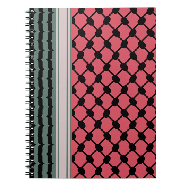 Palestinska vattenmelon Hatta Keffiyeh Kufiya Folk Anteckningsbok (Framsidan)