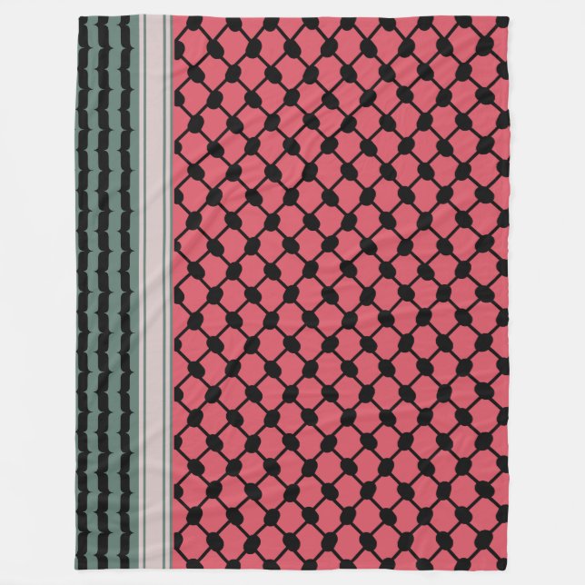 Palestinska vattenmelon Hatta Keffiyeh Kufiya Folk Fleecefilt (Framsidan)