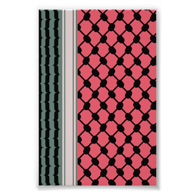 Palestinska vattenmelon Hatta Keffiyeh Kufiya Folk Fototryck (Framsidan)