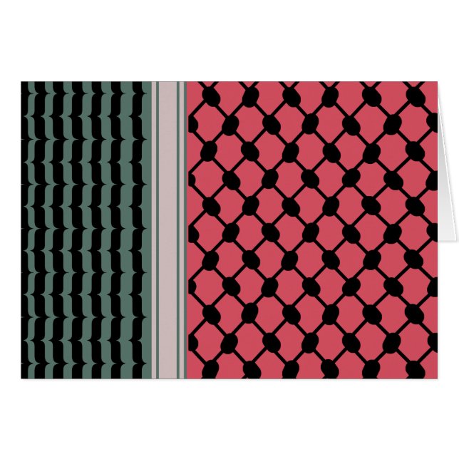 Palestinska vattenmelon Hatta Keffiyeh Kufiya Folk Hälsningskort (Framsidan Horizontal)