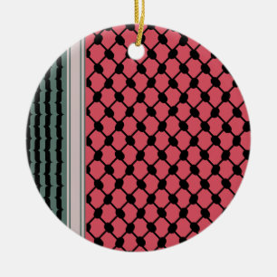 Palestinska vattenmelon Hatta Keffiyeh Kufiya Folk Julgransprydnad Keramik