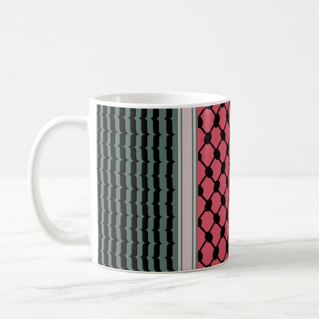 Palestinska vattenmelon Hatta Keffiyeh Kufiya Folk Kaffemugg (Vänster)
