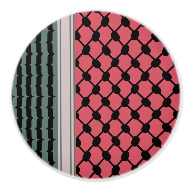 Palestinska vattenmelon Hatta Keffiyeh Kufiya Folk Knopp (Framsidan)