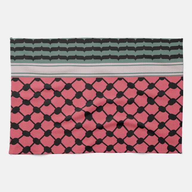 Palestinska vattenmelon Hatta Keffiyeh Kufiya Folk Kökshandduk (Horisontell)
