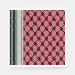 Palestinska vattenmelon Hatta Keffiyeh Kufiya Folk Pappersservett