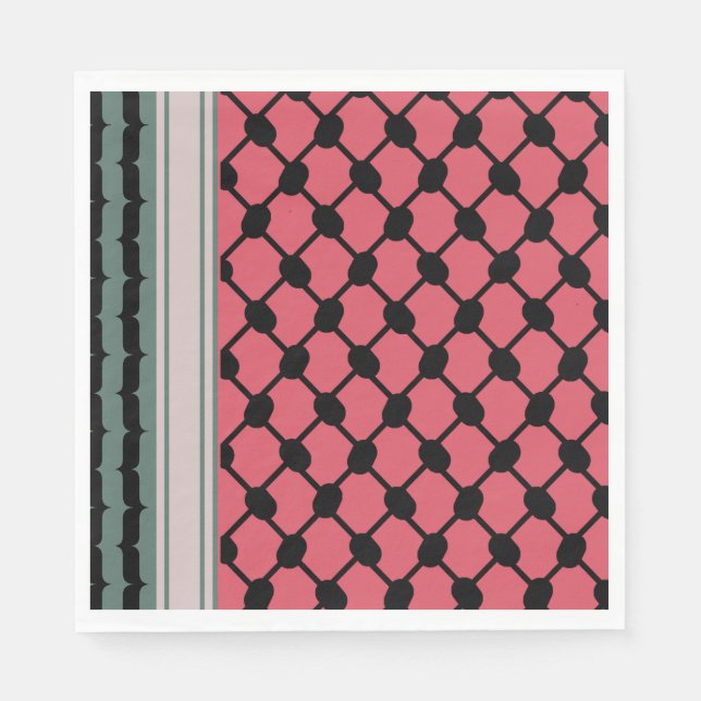 Palestinska vattenmelon Hatta Keffiyeh Kufiya Folk Pappersservett (Framsidan)