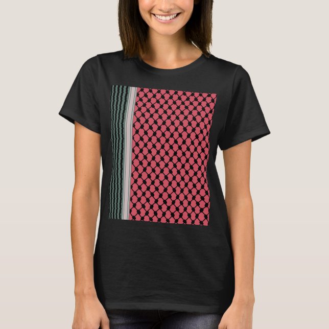 Palestinska vattenmelon Hatta Keffiyeh Kufiya Folk T Shirt (Framsida)