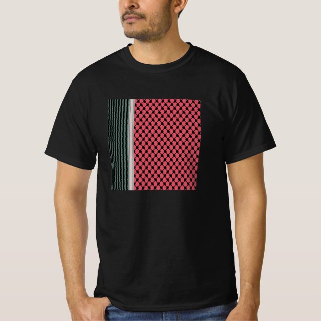 Palestinska vattenmelon Hatta Keffiyeh Kufiya Folk T Shirt (Framsida)