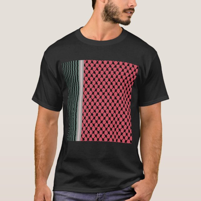 Palestinska vattenmelon Hatta Keffiyeh Kufiya Folk T Shirt (Framsida)