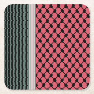 Palestinska vattenmelon Hatta Keffiyeh Kufiya Folk Underlägg Papper Kvadrat