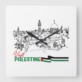 Palestinskt arv och hopp fyrkantig klocka
