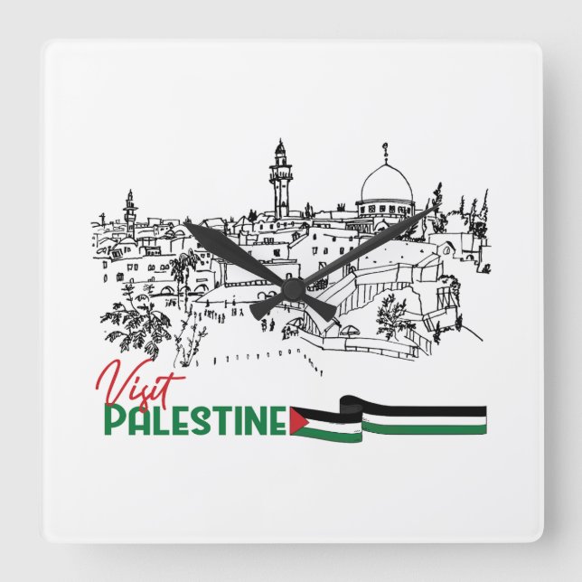 Palestinskt arv och hopp fyrkantig klocka (Framsida)